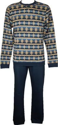 Immagine prodotto di Pigiama uomo RAGNO collo serafino  manica lunga  pantalone e maglia con polsini caldo cotone interlok articolo U695N1, Taglia 52, Cotone 100%