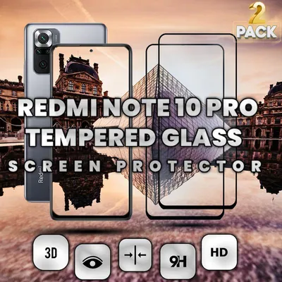 Obrázok produktu pre 2-balenie Xiaomi Redmi Note 10 Pro Ochranné sklo na displej - Tvrdené sklo 9H - Super kvalita 3D