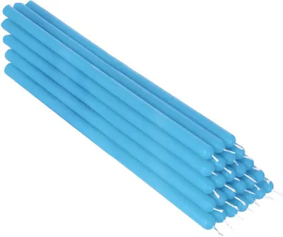Produktbild von 25x Hell Blau Paraffinwachs 26cm Tropfkerzen Ritualkerze Osterkerzenfarbig 36340