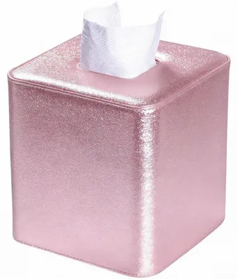 Immagine prodotto di Custodia in ecopelle per scatola di fazzoletti, forma quadrata, colore rosa, dimensioni 14,7 x 14,7 x 15,2 cm