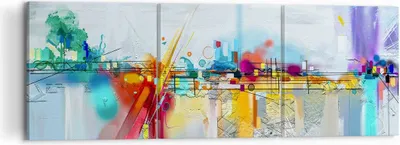 Produktbild von Bild auf Leinwand - Leinwandbild - Abstraktion modern - 120x40cm - Wand Bild - Wanddeko - Leinwanddruck - Bilder - Kunstdruck - Wanddekoration - Leinwand bilder - Wandkunst - CA120x40-4028