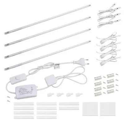 Zdjęcie produktu dla Taśma LED podszafkowa 4 szt 410 mm ciepła biel do kuchni oświetlenie