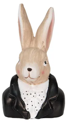 Obrázek produktu pro Clayre & Eef figurka králíka 11x9x19 cm černý oxid hořečnatý (MGO)