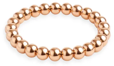 Produktbild von GD GOOD.designs Antistress Ring aus Edelstahl Perlen 3mm | Elastische Anxiety Rings in 18K Roségold - Wasserfeste roségoldene Perlenringe Damen | Ringgröße 54-60