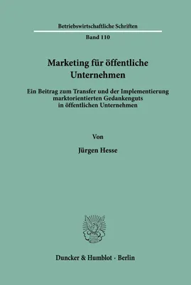 Produktbild von Marketing für öffentliche Unternehmen.