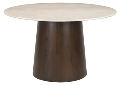 Produktbild von Esstisch Bottecino aus Mangoholz Ø130cm - Beige/Braun