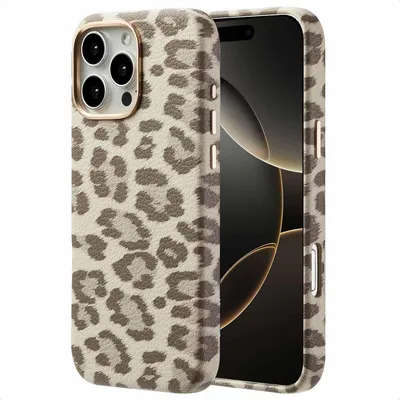 Immagine prodotto di Selencia Sabi Backcover con stampa pantera e MagSafe per Apple iPhone 16 Pro Max - Avorio morbido