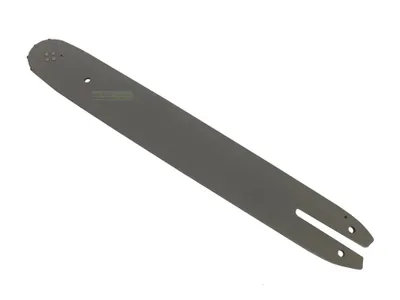 A chainsaw bar on a white background.