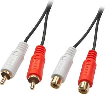 Produktbild von LINDY Audiokabel Stereo 2m 2xRCA (Cinch) m/f vergoldet