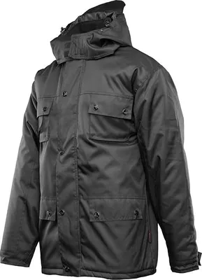 Produktbild von Seven Kings Winter Arbeitsjacke Gefüttert - Wasserdichte Parka Jacke mit Fleece - Elegante Winterjacke mit Kapuze - Oxford/PVC Polyester mit 200g/m²