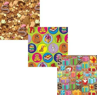 Productafbeelding van Assortiment sinterklaaspapier inpakpapier cadeaupapier - 200 x 70 cm - 6 stuks