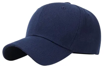 Produktbild von Baseball Cap mit Klettverschluss für Damen und Herren, einfarbig, verstellbar 55-59 cm, Dunkelblau