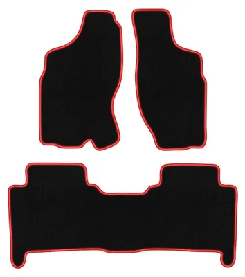 Obrázok produktu pre Velúrové autokoberce pre: Nissan Terrano II 1993-2005 (SUV) – sada 4 ks, čierno-červené, na mieru – Wielganizator CARLUX