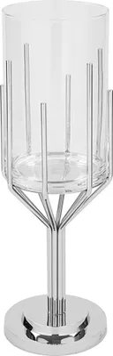 Produktbild von Fink LUXOR, Windlicht, Aluminium, vernickelt, Edelstahl, vernickelt, silberfarben, H. 49.5 cm, D. 16.5 cm 159271