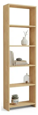 Produktbild von Paupisi - Bücherregal, 50x20x160h cm Eiche Braun, 5 Böden