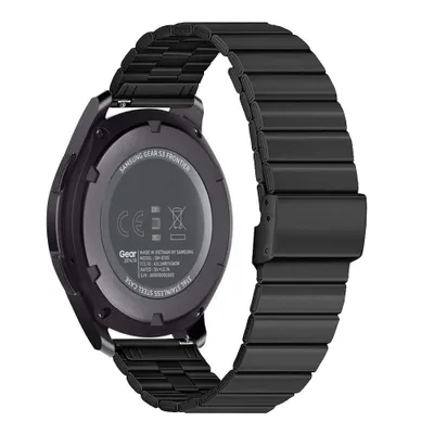 Produktbild von FFO2World Edelstahl-Luxusarmband – Passend für Samsung Galaxy Watch 7/6/5/4/FE – 20-mm-Uhrenarmband aus Metall – Schwarz