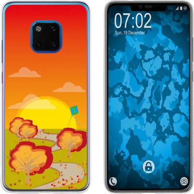 Produktbild von PhoneNatic Case kompatibel mit Huawei Mate 20 Pro Silikon-Hülle Herbst Drache/Kite M2