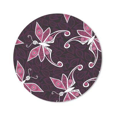 Produktbild von MuchoWow® Mauspad Mousepad Schmetterlinge - Muster - Rosa 40x40 cm - Mousepads - Maus Mat - Pad - Mausunterlage - Schreibtisch Accessoires