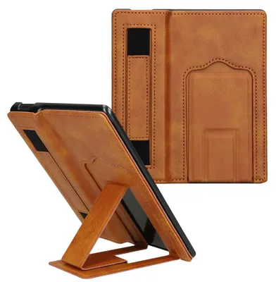 Produktbild von kwmobile Kunstleder Schutzhülle kompatibel mit Amazon Kindle Oasis 10. Generation Hülle - Kunstlederhülle mit Ständer und Handgurt - Hellbraun
