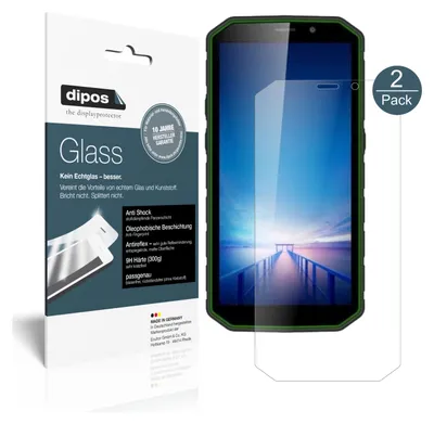 Produktbild von 2x Schutzfolie für Guophone XP9800 matt - Anti-Shock 9H Folie dipos Glass