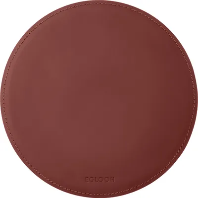 Produktbild von Mauspad Rund Leder Bordeaux Rot cm 23x23 - Mousepad Handwerkliche Nähte - Hergestellt in Italien