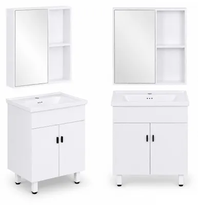 Obrázek produktu pro Stojící koupelnová skříňka s umyvadlem + zrcadlo sada nábytku ModernHome