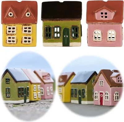 Produktbild von LS-LebenStil Teelichthaus Lichterhaus Nyhavn 3´er Set Keramik Fachwerkhaus Teelichthalter Windlicht Kerzenständer Wohnzimmer, Fensterbank