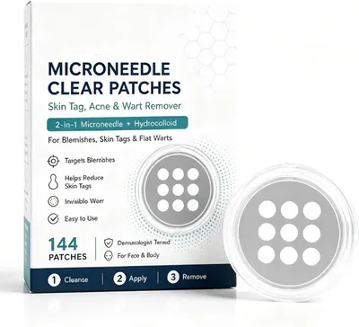 Imagen del producto de Parches micropuntuales para el acné, 144 unidades, de hidrocoloide, para rostro y cuerpo