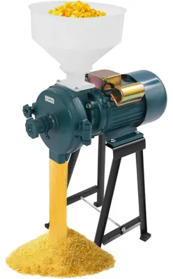 Produktbild von Elektrische Getreidemühle - Malzmühle - 1,5 kW Leistung - Edelstahl - Mit Trichter - Multifunktional