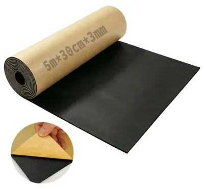 Immagine prodotto di Elzusha - Schiuma di neoprene autoadesiva - Schiuma nera per pavimenti e pareti