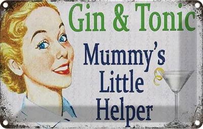 Produktbild von vianmo Blechschild 12x18 cm Gin Tonic Mummy´s little helper