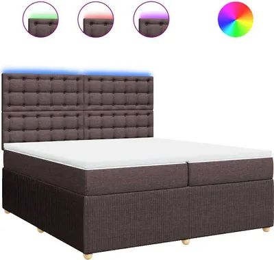 Produktbild von vidaXL Boxspringbett mit Matratze Dunkelbraun 200x200 cm Stoff
