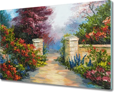 Produktbild von Coloray Schneidebrett Herdabdeckplatte 80x52 cm Kochplattenabdeckung Hackbrett Küchenbrett - Wandbaumblumen