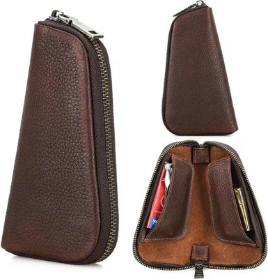 Zdjęcie produktu dla Torba podróżna – uniwersalny organizer – ręcznie wykonany organizer – styl retro – zapinana na zamek błyskawiczny – przenośny dodatek – kolor kawowy – styl retro – do podróży i na co dzień – 18 x 3 x 10 cm