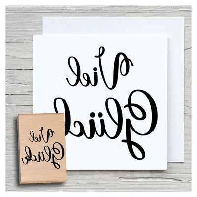 Produktbild von Viel Glück Motivstempel aus Holz und Gummi für Karten und Geschenke