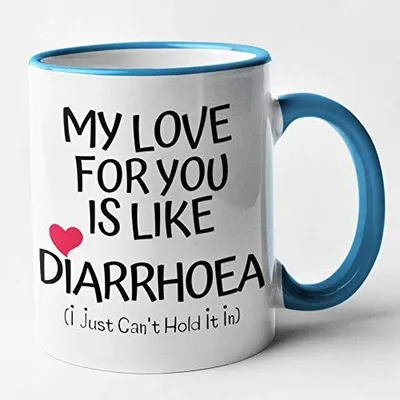 Becher mit Spruch, 11 oz, Blau, lustiges Design