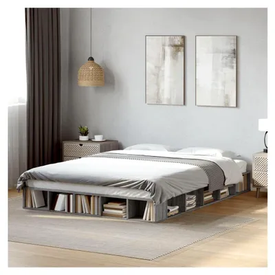 Produktbild von Bettgestell ohne Matratze Grau Sonoma 160x200 cm
