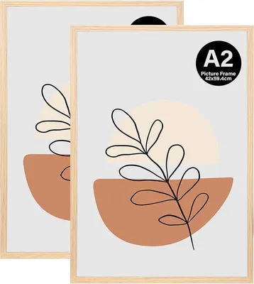 Produktbild von Bilderrahmen A2-Bilderrahmen, 2 Stück Eichen-Bilderrahmen, A2-Posterrahmen (59,5 x 42 cm), Holz-Fotorahmen für Fotos, Bilder, Poster, Puzzles