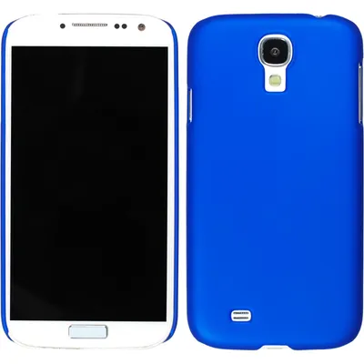 Produktbild von PhoneNatic Case kompatibel mit Samsung Galaxy S4 - Hülle blau gummiert Hard-case + 2 Schutzfolien