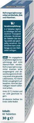 Produktbild von sanotact Bierhefe + Zink (60 Tabletten) - Für Haut, Haare & Nägel - Vitamin-Komplex mit Bierhefe, Zink, Biotin