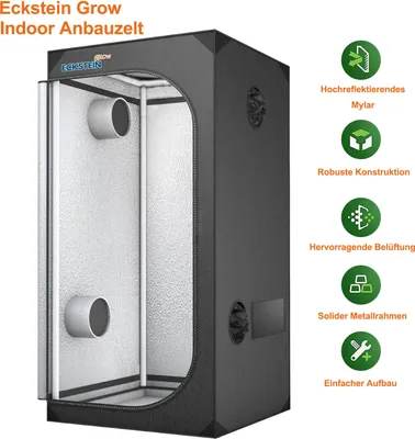 Produktbild von Growbox Gewächshaus Zelt Zuchtzelt 80x80x160cm Growschrank Growzelt Zuchtschrank 600D Grow Tent Zimmerpflanze Growzelt