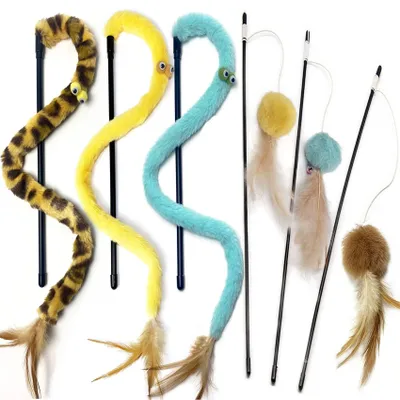Produktbild von Katenspielzeug, Katzenangel und Regenbogenstab, 6 Stück