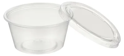Produktbild von 100x Dressingbecher Saucenbecher 100ml transparent mit Deckel aus PP