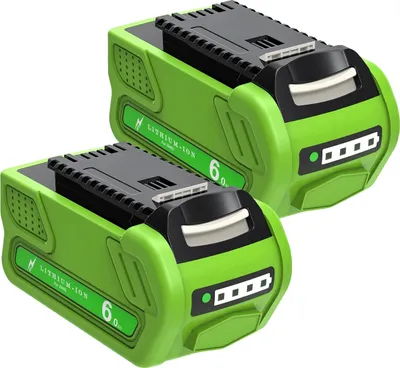 Obrázek produktu pro 40V dobíjecí baterie, kapacita 6000 mAh, kompatibilní s modely Greenworks, 2 kusy baterií 6,0 Ah