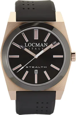 Produktbild von 0201RGBKF5N0SIK Italy Herrenuhr Stealth Titanium/Edelstahl/ schwarz,rose  Ref. 0201 Locman