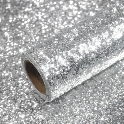 Obrázek produktu pro Stříbrná třpytivá tapeta 40 x 300 cm, samolepicí