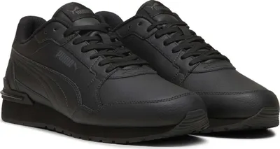 A pair of black Puma ST Runner V4 sneakers are shown from a slightly elevated side angle against a white background.