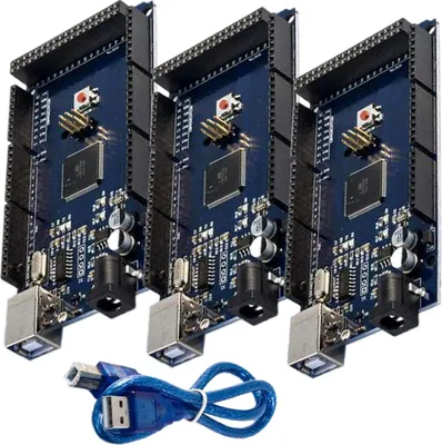 Produktbild von AZ-Delivery Mikrocontroller AZ-MEGA2560-Board mit ATmega2560 mit USB Kabel, 3x Board