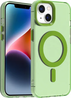 Produktbild von Handyhülle für iPhone 15 Plus, Hülle Kompatibel mit MagSafe, Schlank Durchscheinend Matt Stoßfest Schutzhülle Grün