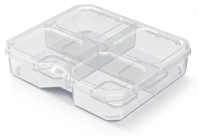 Immagine prodotto di Portautensili trasparente con scomparti divisori 15,6 x 14 x 3,5